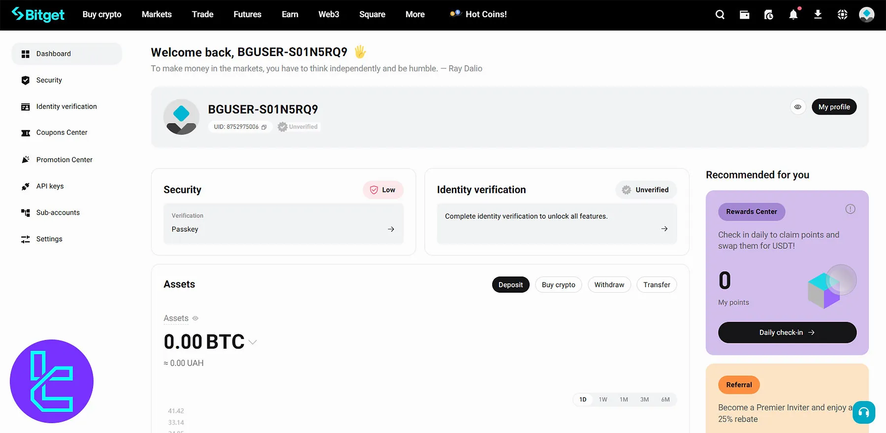 Bitget Client Dashboard
