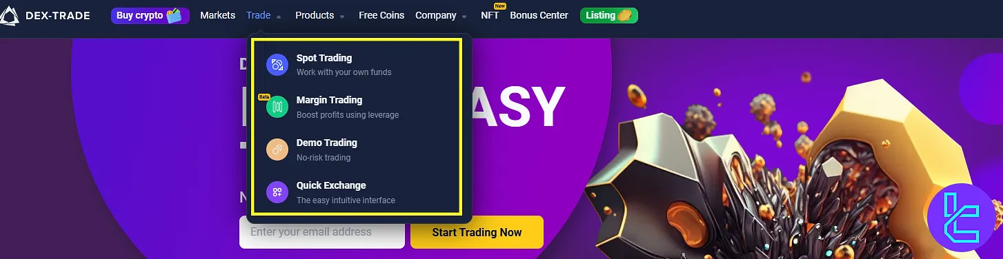 Dex-Trade trading options