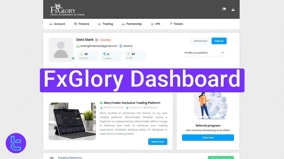 FxGlory Dashboard 2025 [Web Traders, Accounts, Transactions, and More]