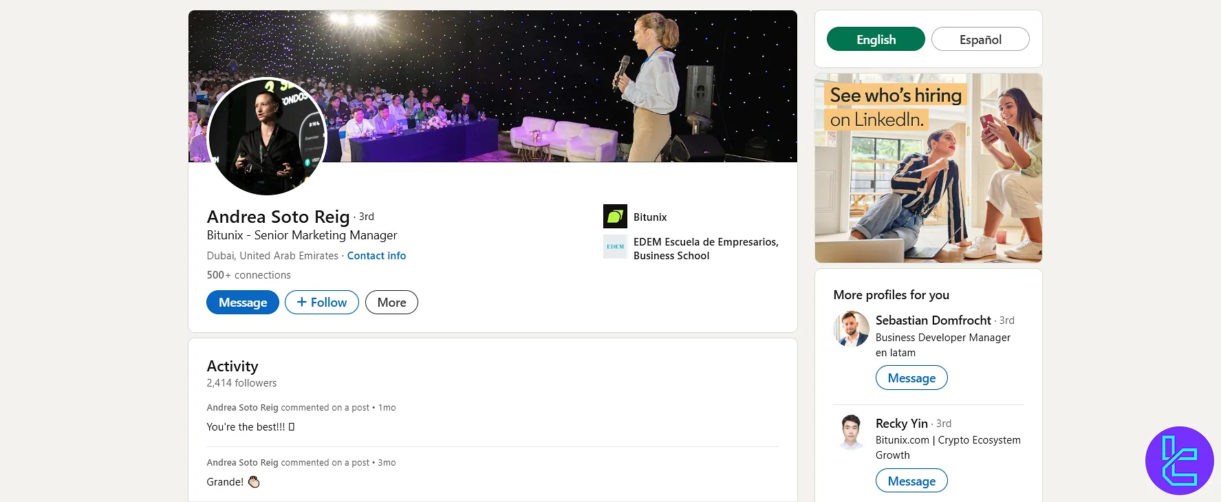 Andrea Soto Reig Linkedin