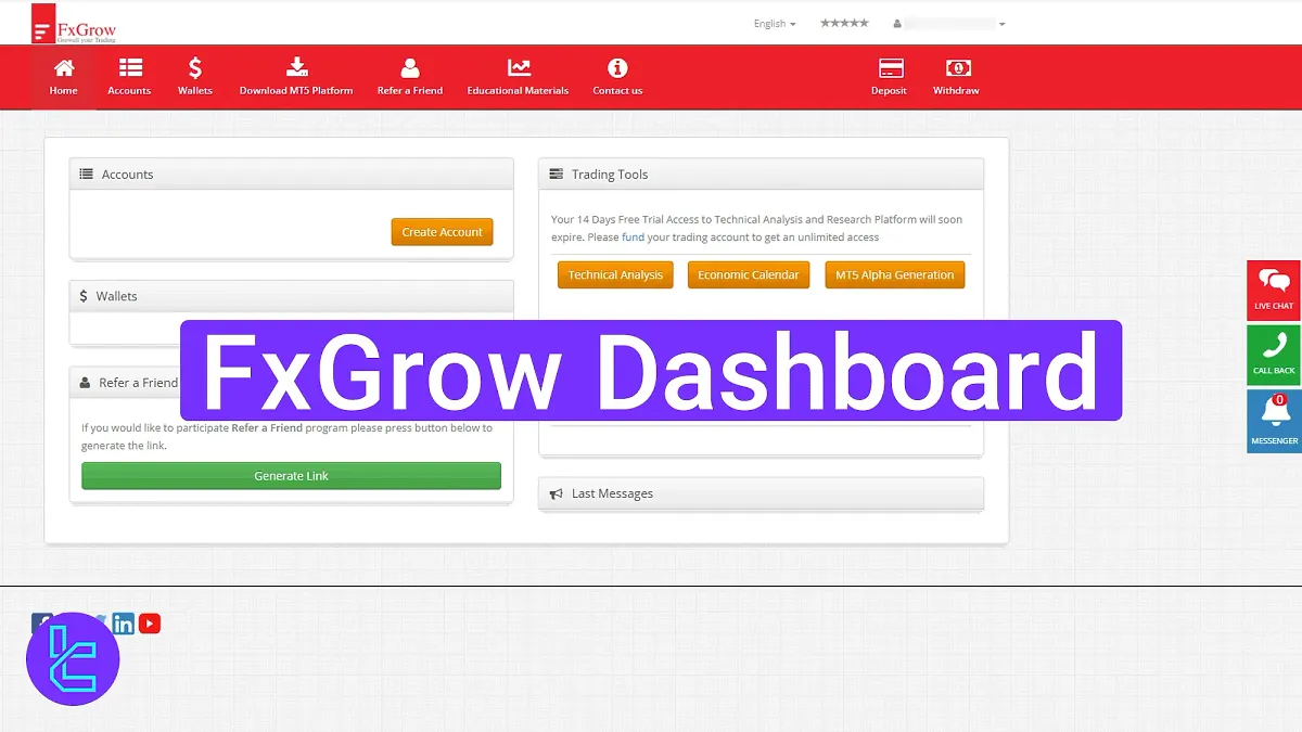 FxGrow Dashboard 2025 [Profile, Accounts, Transactions, and More]