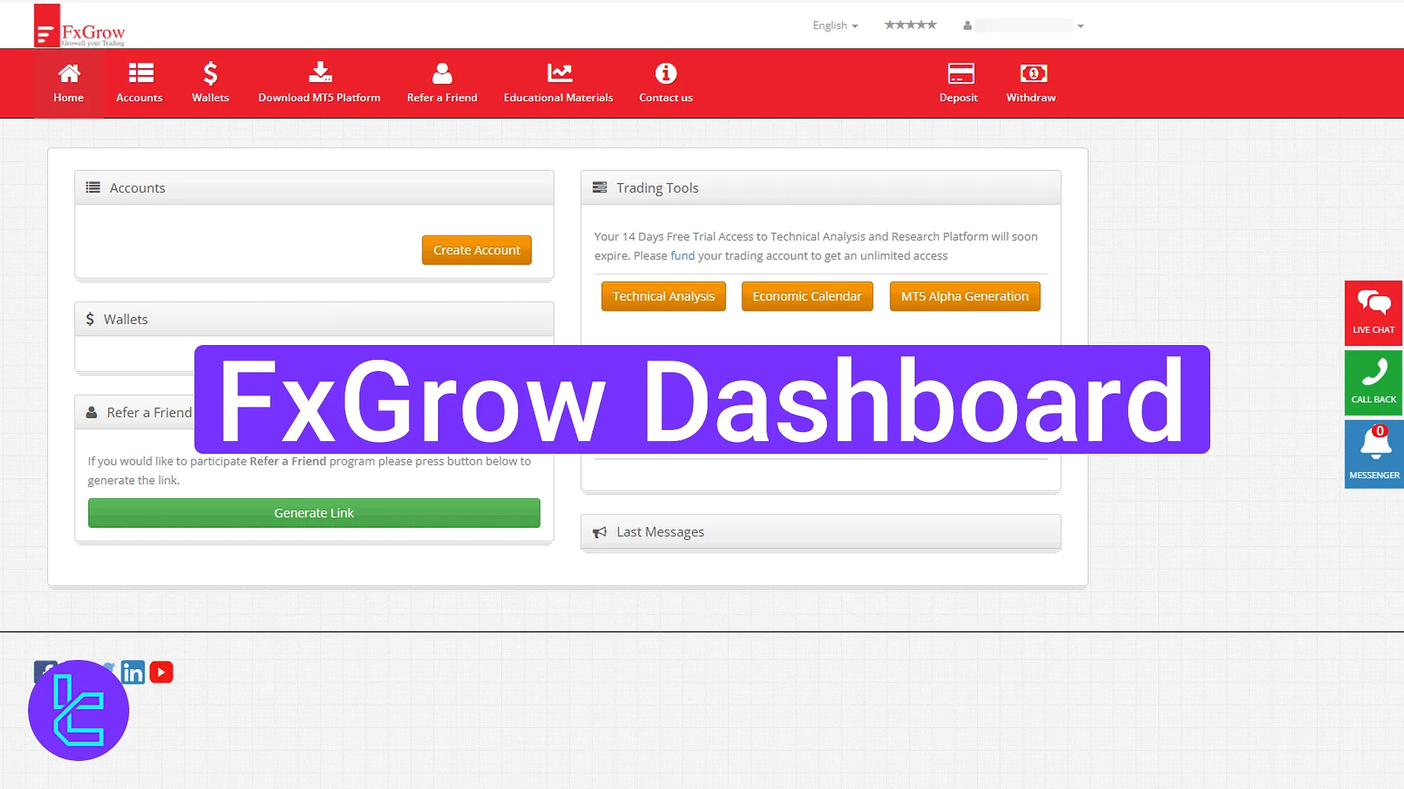 FxGrow Dashboard 2025 [Profile, Accounts, Transactions, and More]
