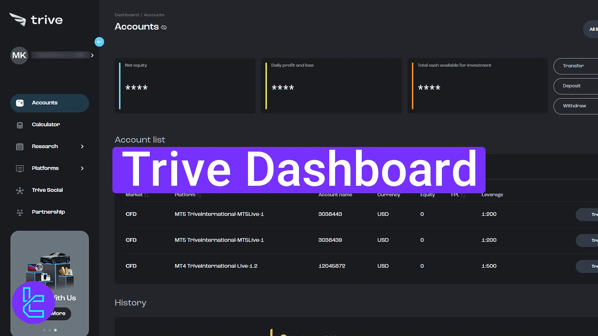 Trive Dashboard 2025 [Accounts, Tools, Funding, and Research]