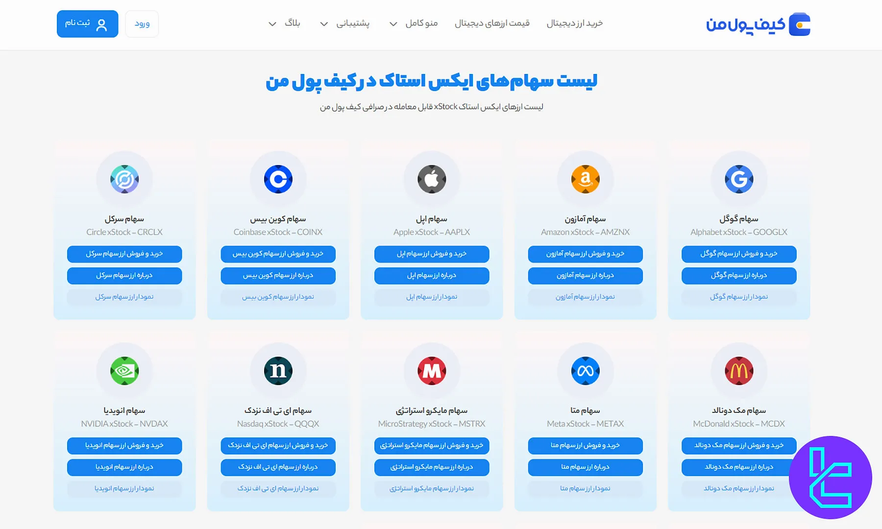 سهام توکنیزهشده xStock صرافی کیف پول من