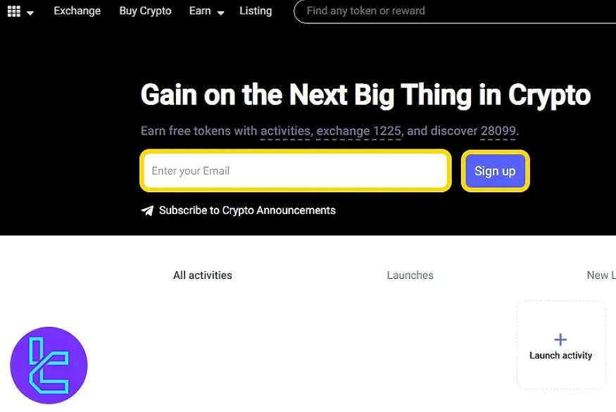 LATOKEN sign up page