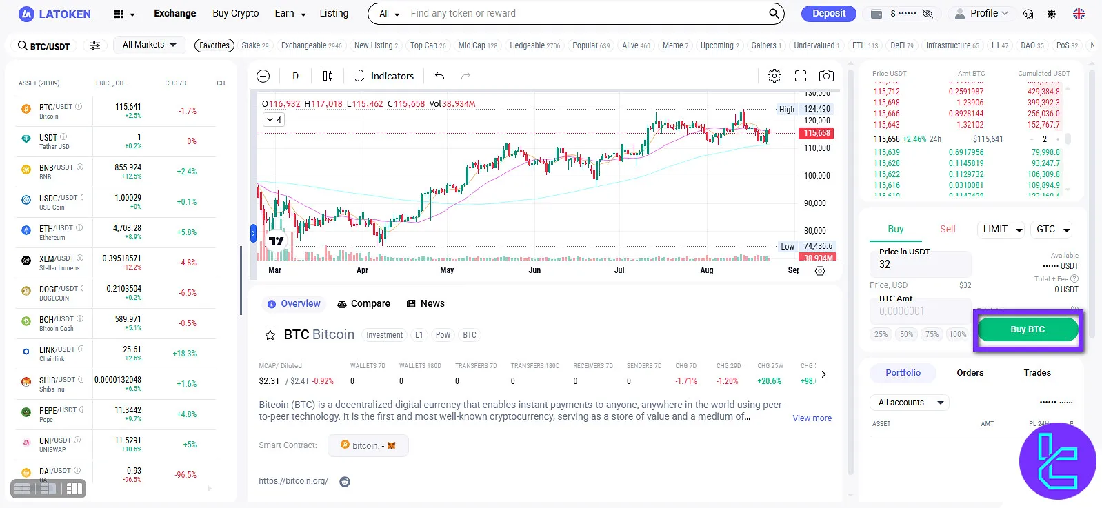 Buy or sell on LATOKEN