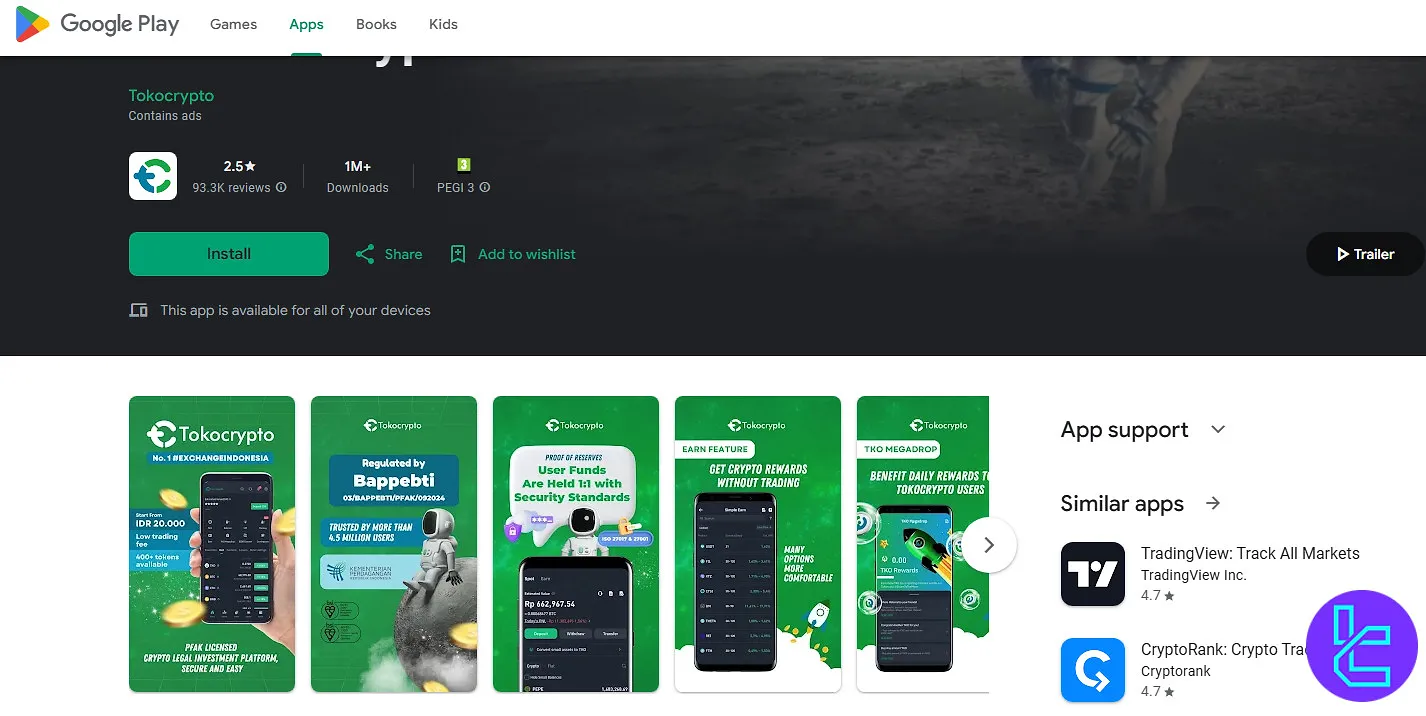 Tokocrypto Android app