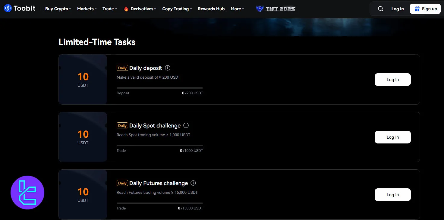 Toobit tasks bonus