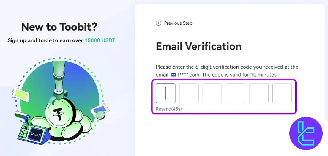 Toobit email verification