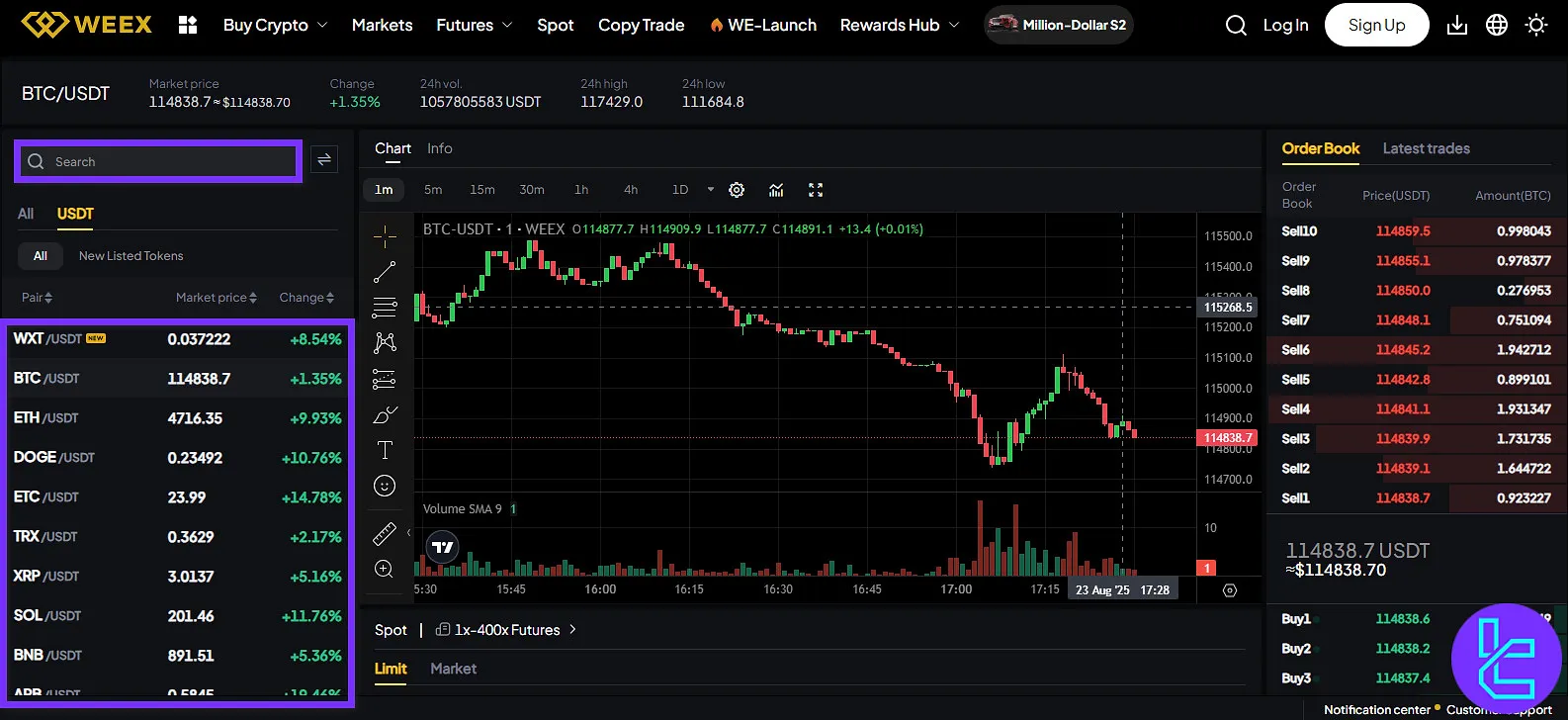 Weex trading pair