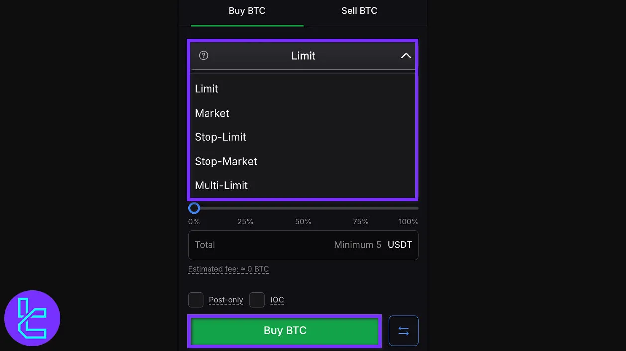 WhiteBIT order types