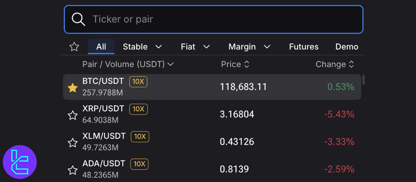 WhiteBIT trading pair