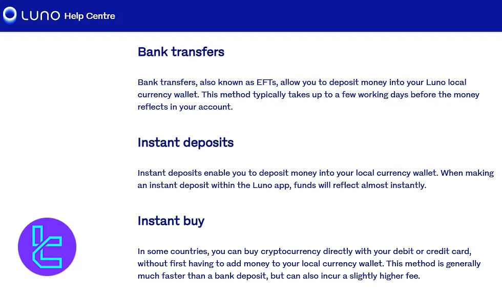 Luno payment options