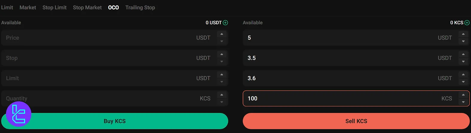 KuCoin OCO order