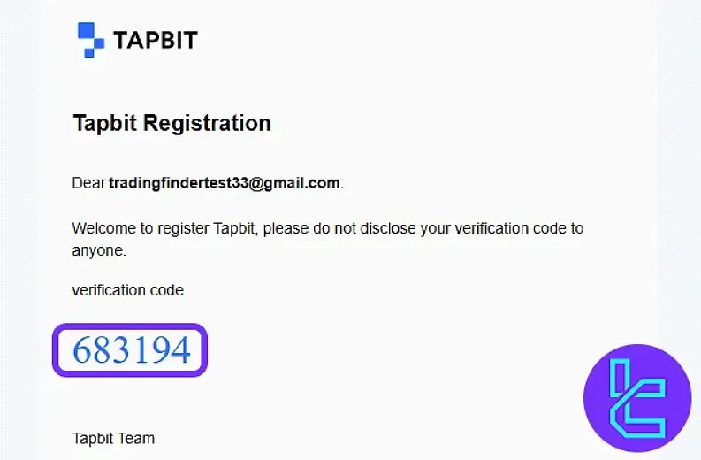 Tapbit email verification