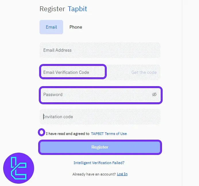 Tapbit email and password
