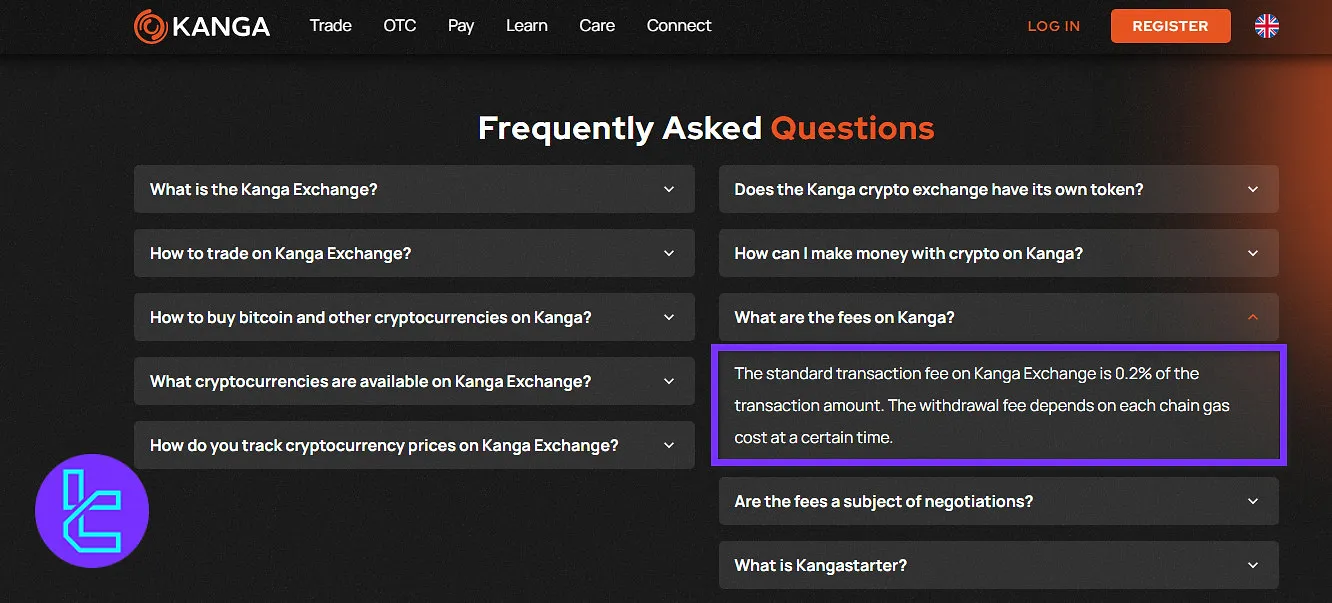 Kanga transaction fee