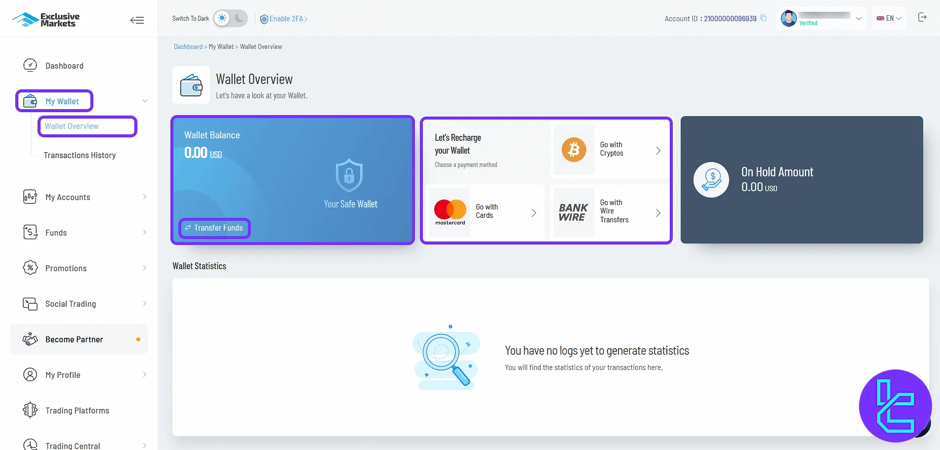 Exclusive Markets wallet overview and funding methods through the cabin