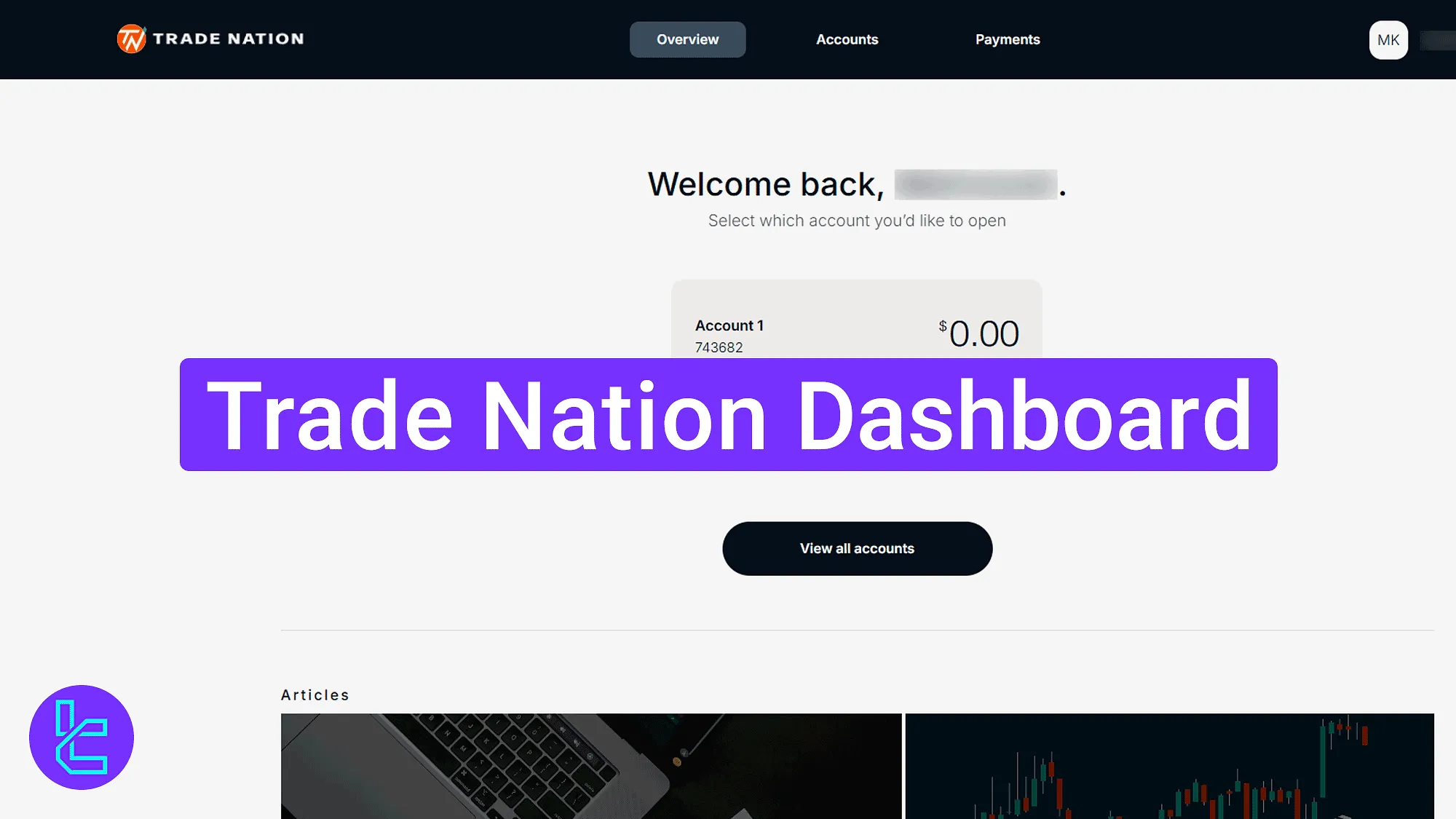 Trade Nation user panel tutorial