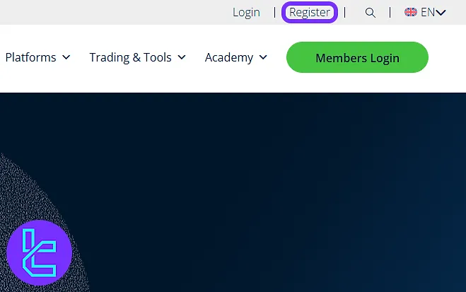 Access page for starting the Errante account creation process