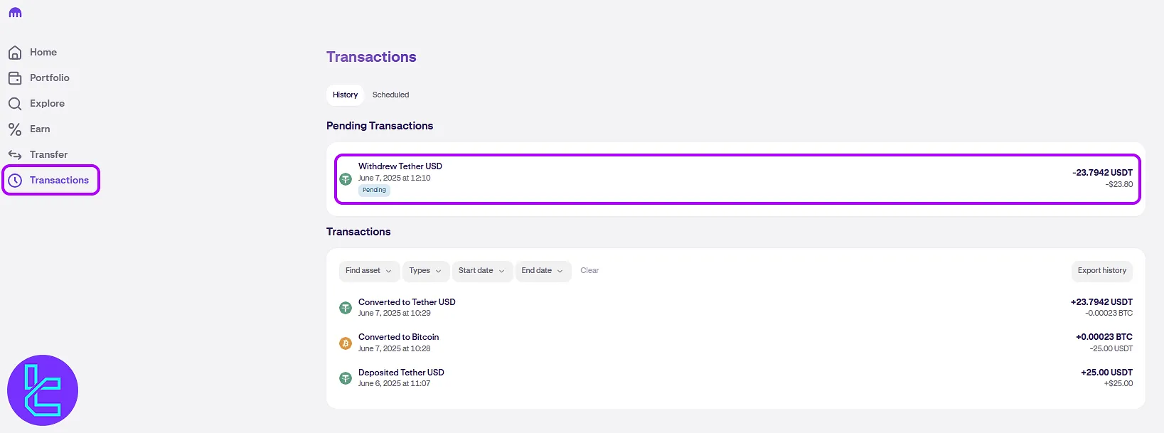 Kraken TRC20 cash out transaction tracking