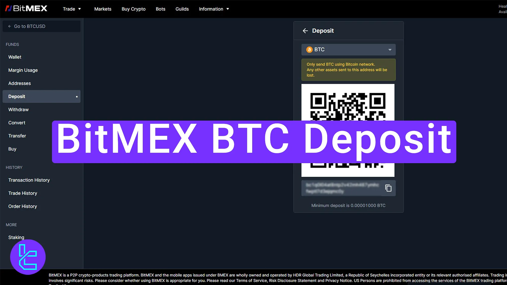 BitMEX BTC deposit