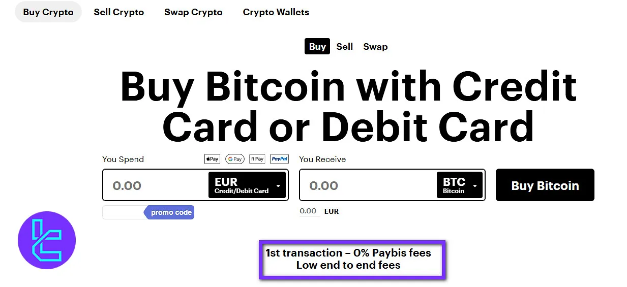 Paybis first transaction fee