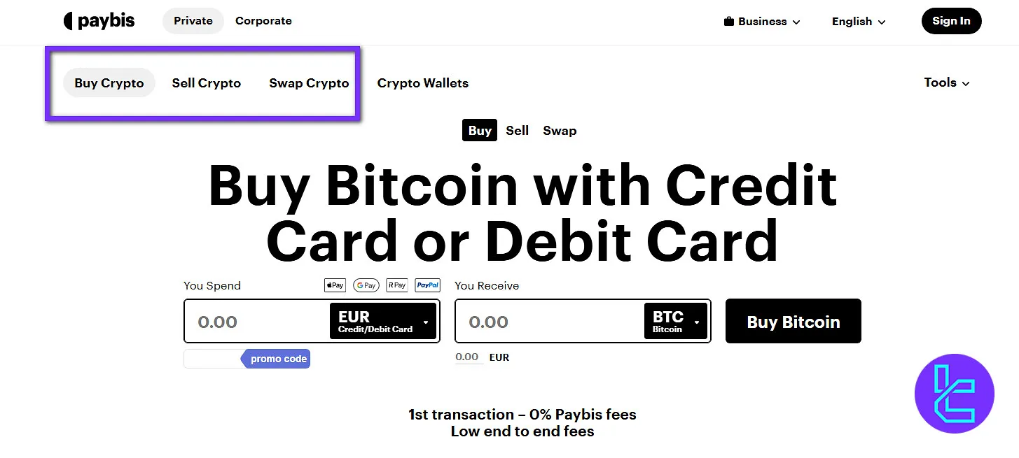 Paybis buy, sell, swap