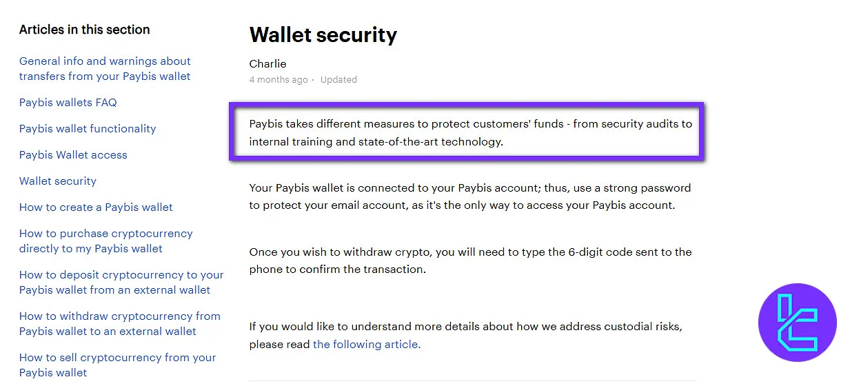 Paybis wallet security