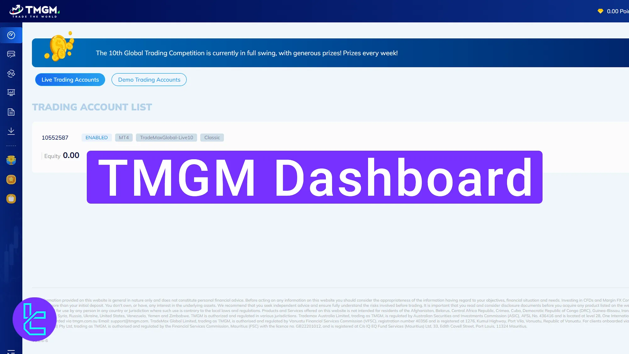 TMGM dashboard