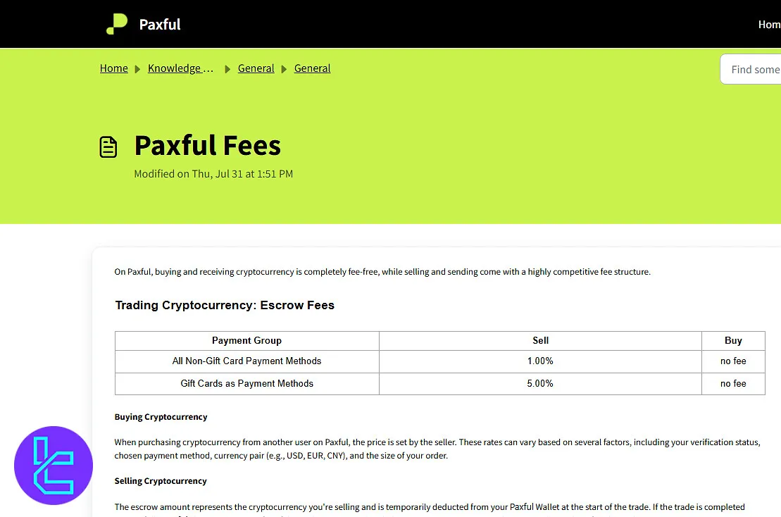 Paxful fees