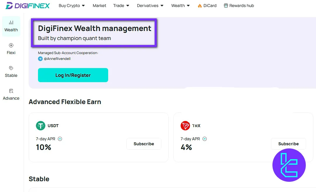 DigiFinex Wealth program