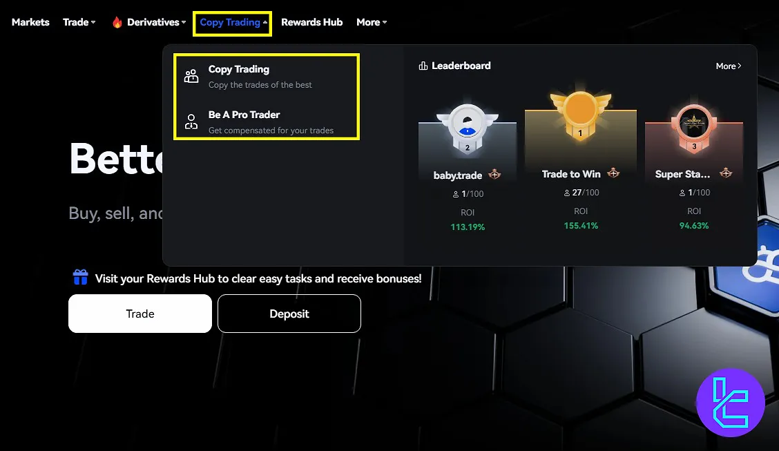 Toobit copy trade options