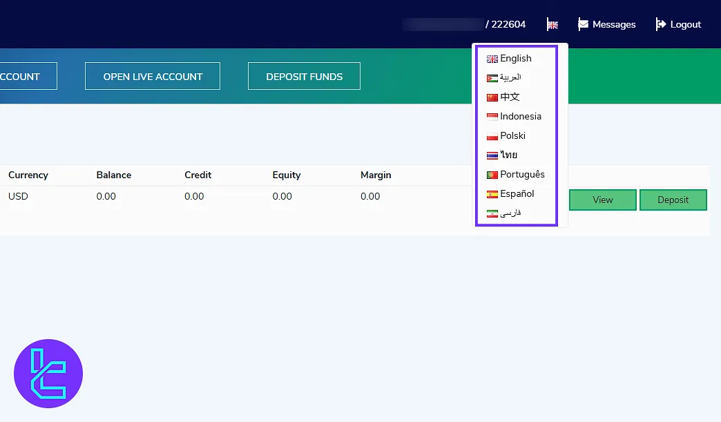 Changing the Switch Markets’ dashboard language