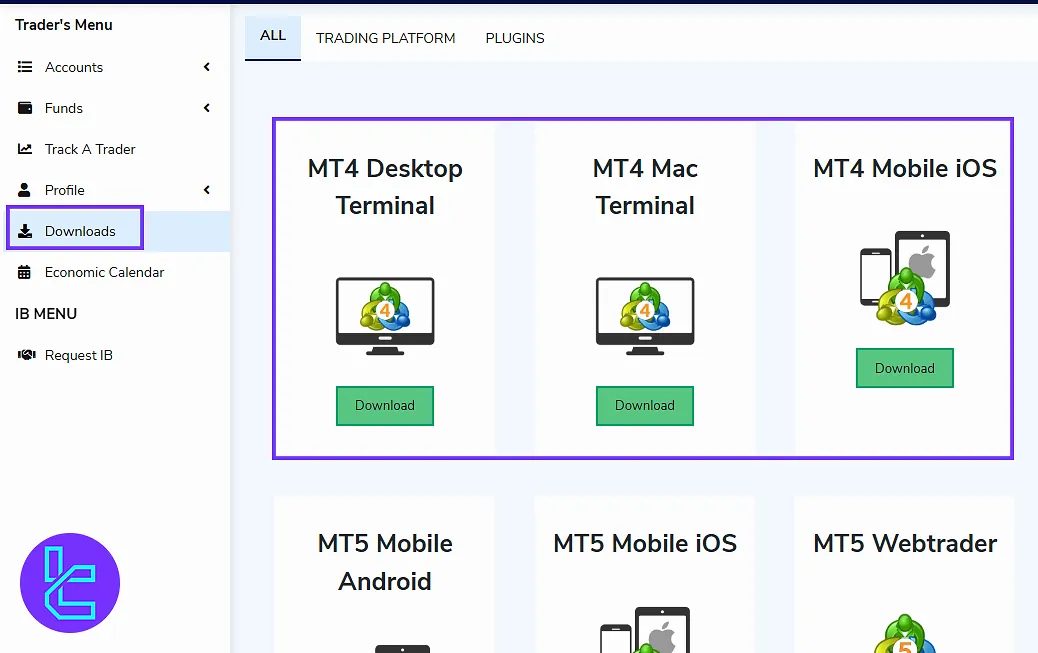 Switch Markets user panel, download section
