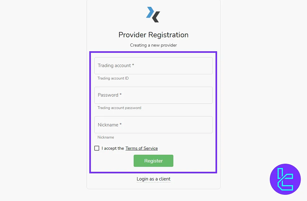 Registering as a Yadix copy provider in the member area