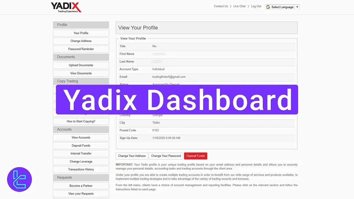 Yadix Dashboard 2025 [Copy Trading, MT4 Terminals, Partner Accounts, and More]