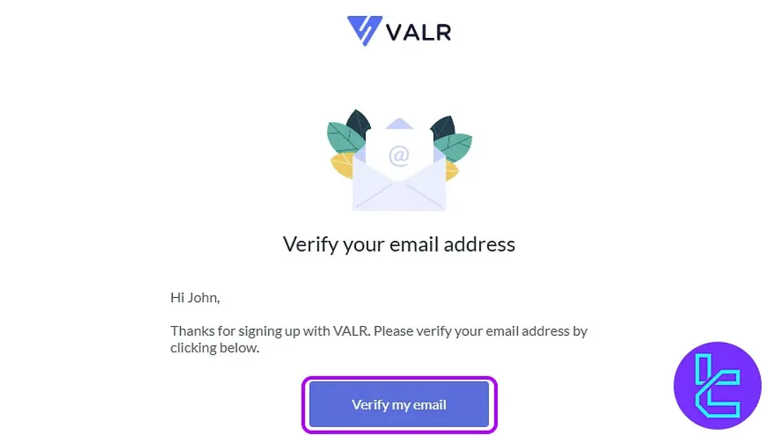 VALR email confirmation