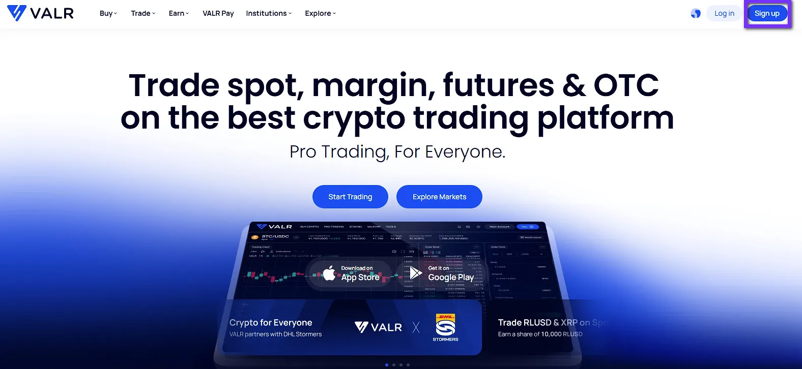 VALR start registration