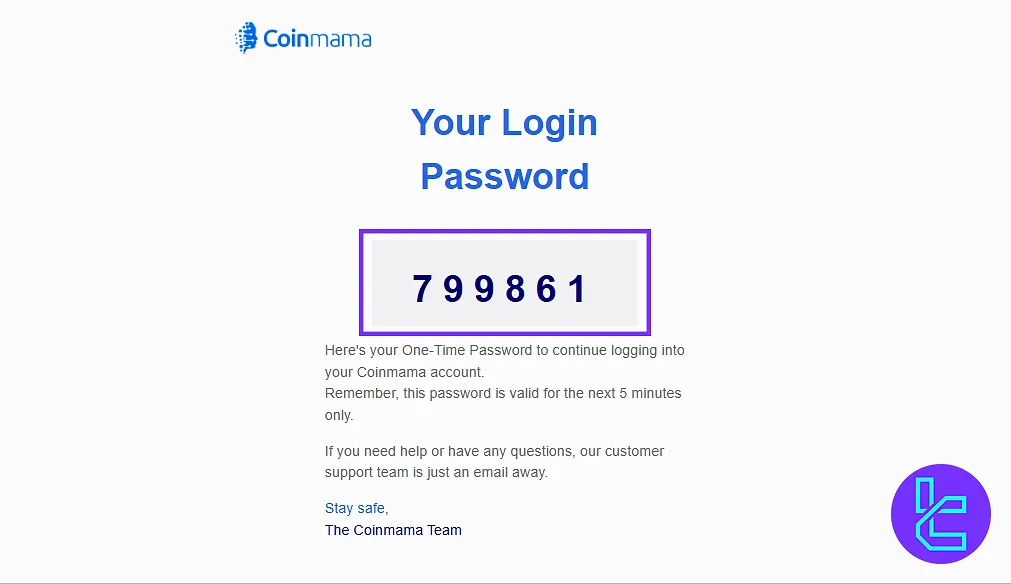 Login password after registration on Coinmama