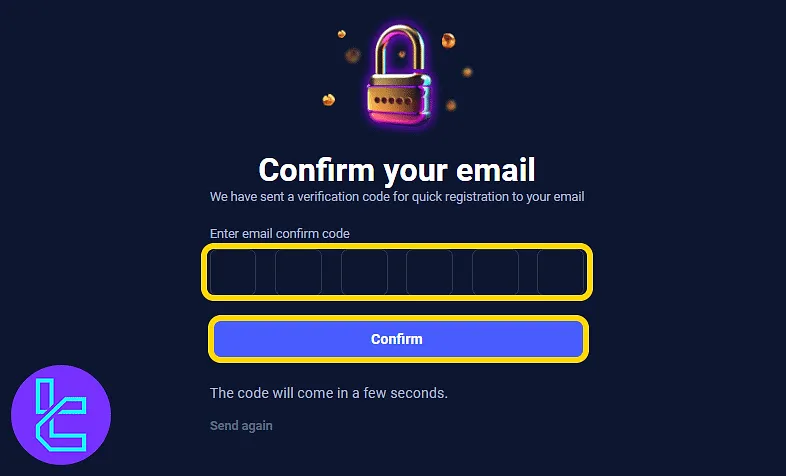 Dex-Trade email verification page