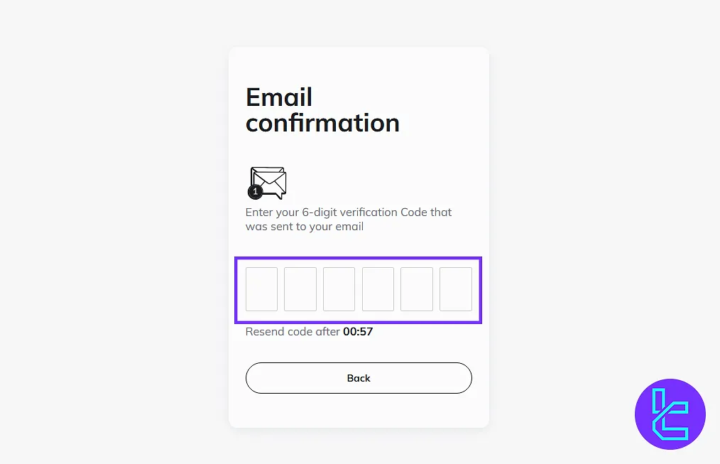 C-Patex email verification code for registration