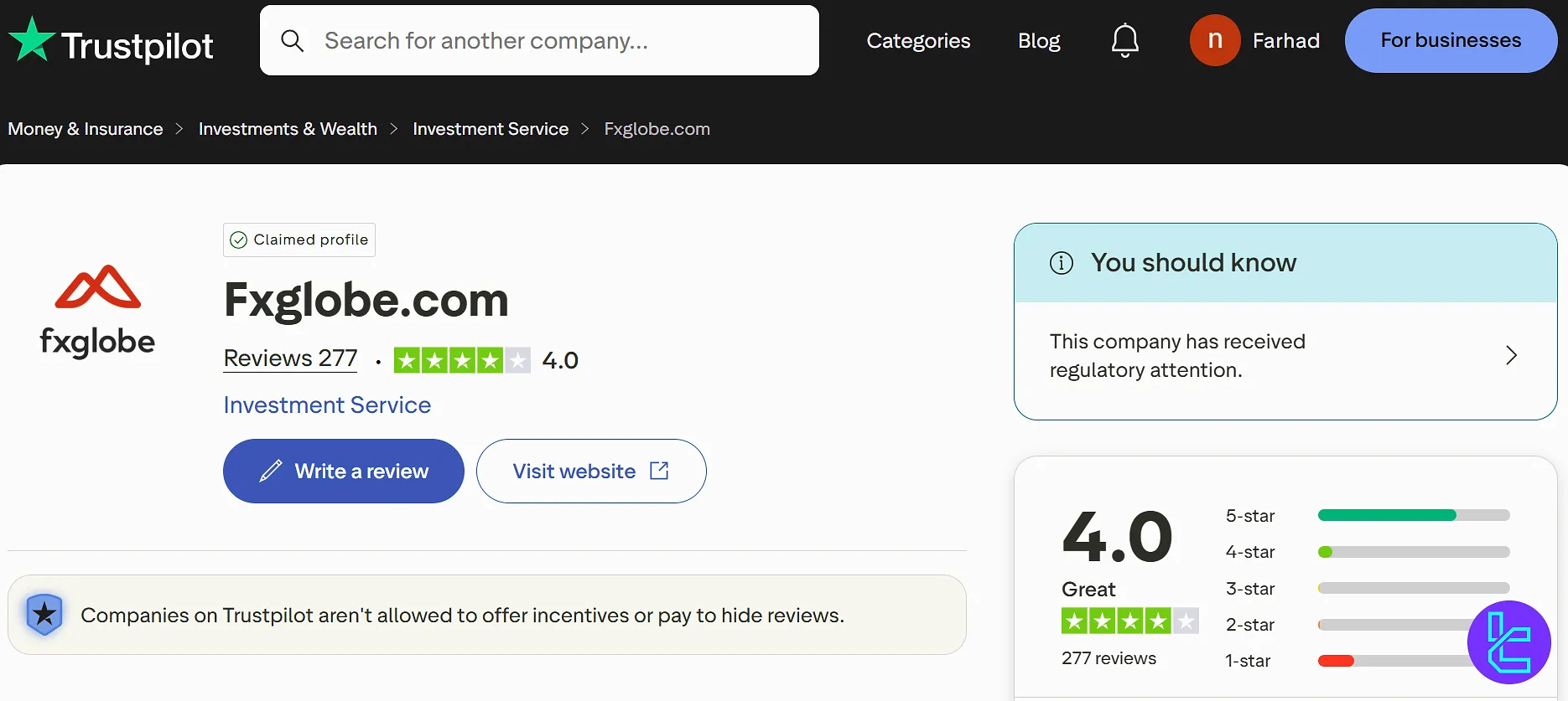 FXGlobe Trustpilot