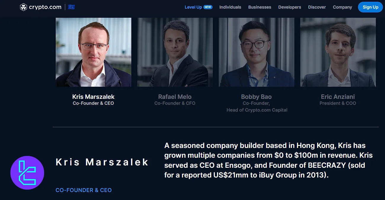 Crypto.com CEO and executive team