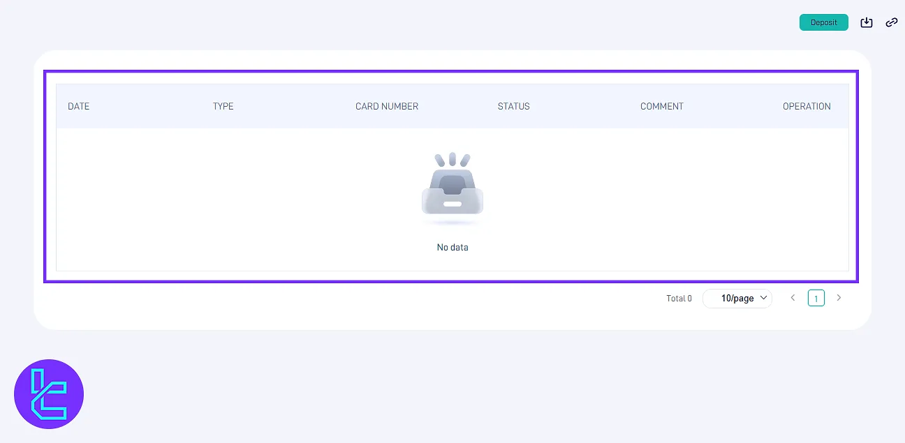 STARTRADER payment details in the dashboard
