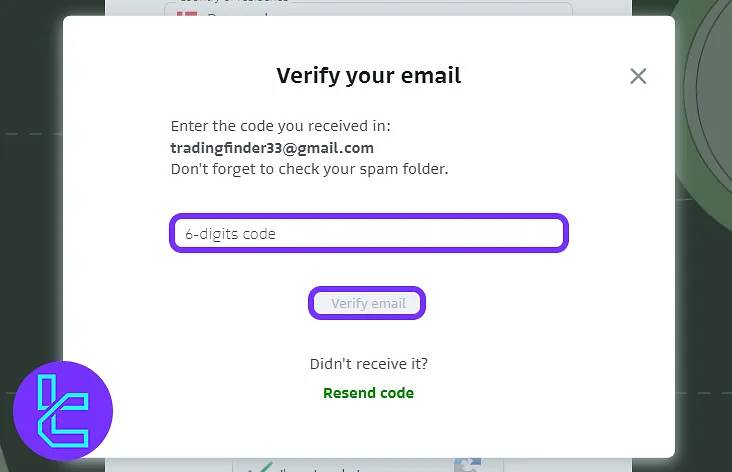 Bitso email confirmation code input