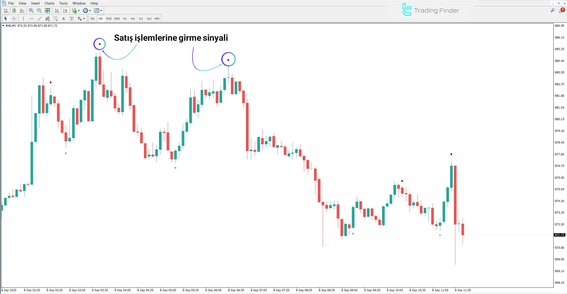 Dalga Noktaları İndikatörü MetaTrader 4 – Ücretsiz İndir [TradingFinder] 2
