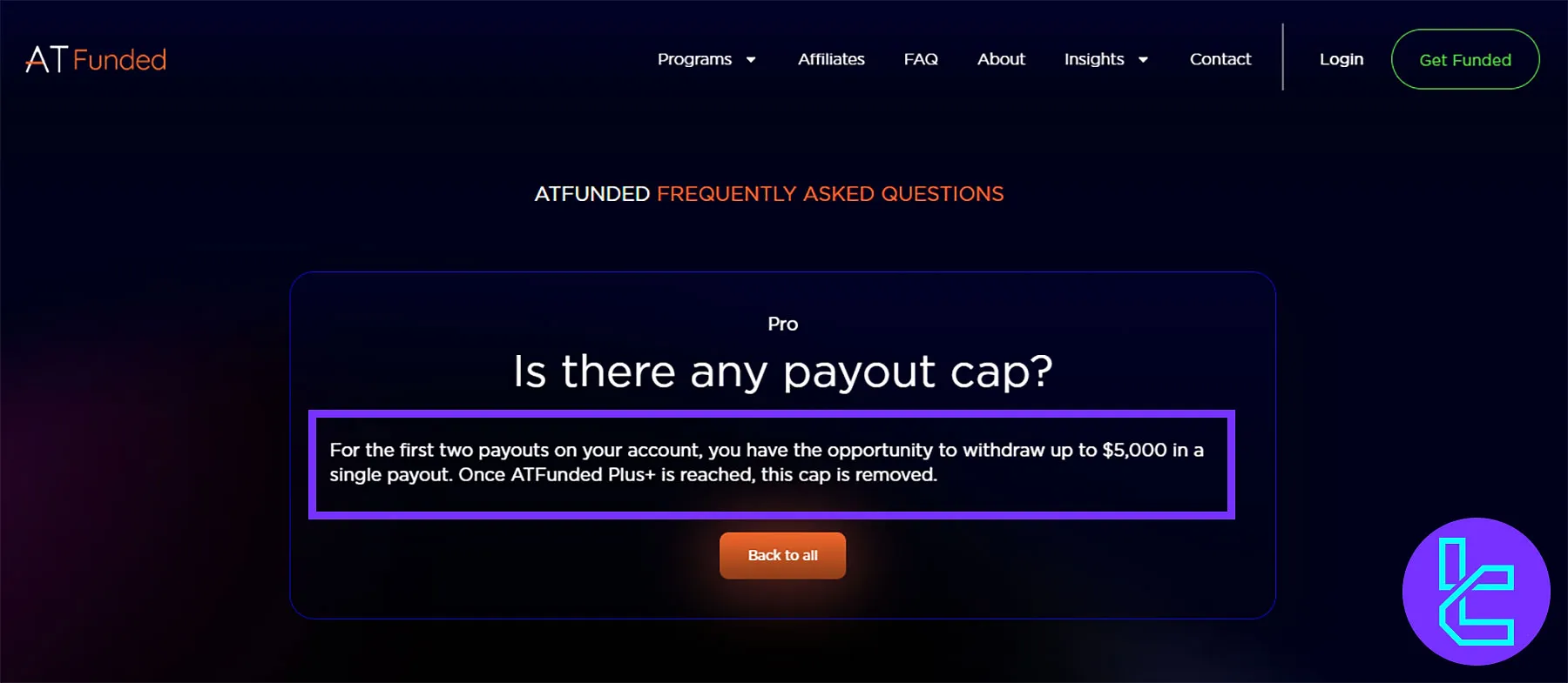 ATFunded payout dashboard