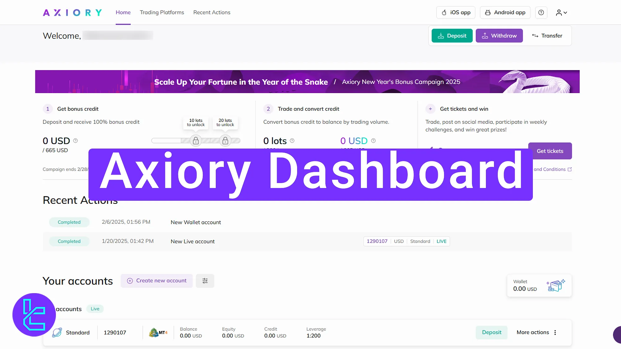 Axiory Dashboard - Demo & Live Account Setup [12 Essential Sections] 2025