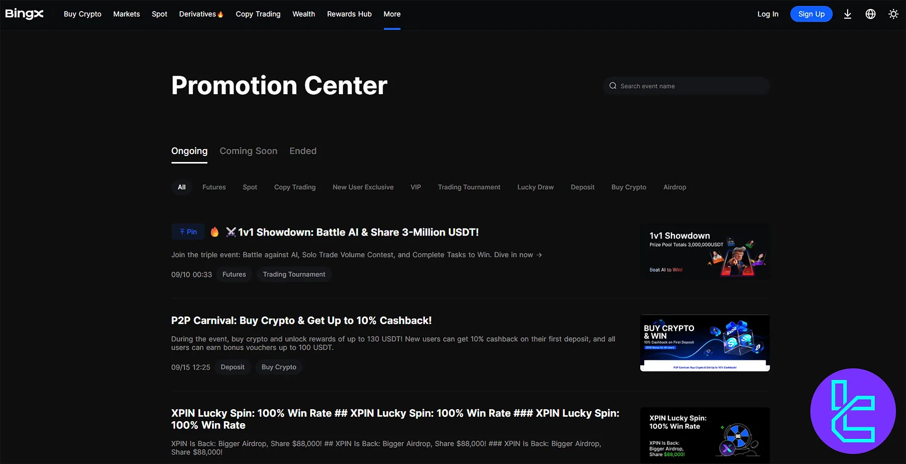 BingX Promotion Center Dashboard